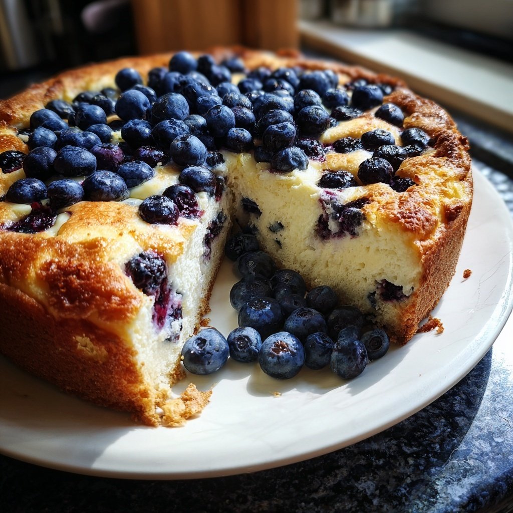 Käsepfannkuchen mit frischen Blaubeeren