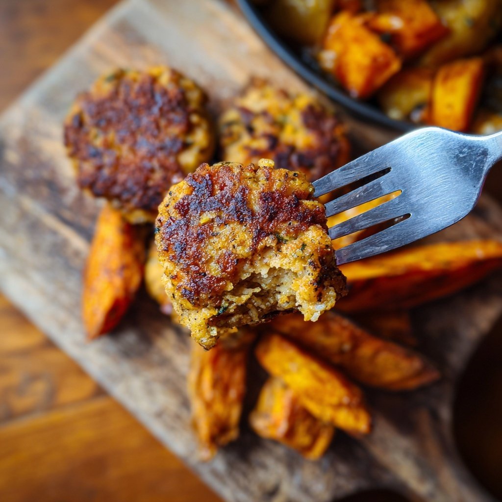 Kräuterfrikadellen mit Süßkartoffeln