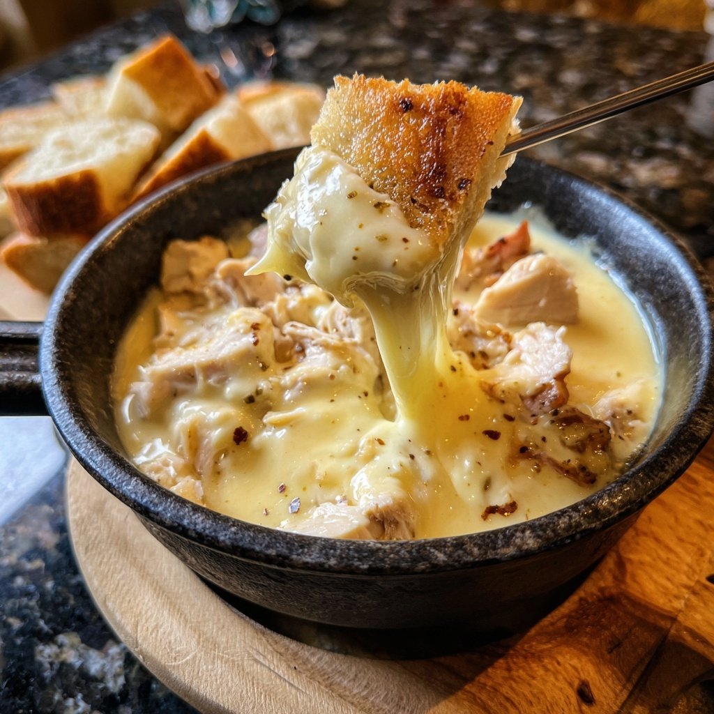 Fleischfondue mit Hähnchen und Pute