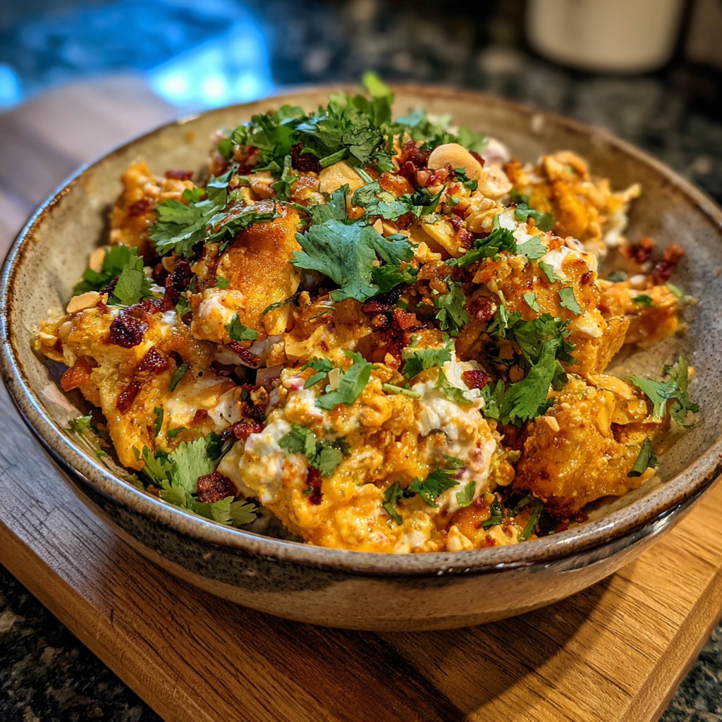 Erdnuss Käse Chaat indischer Snack