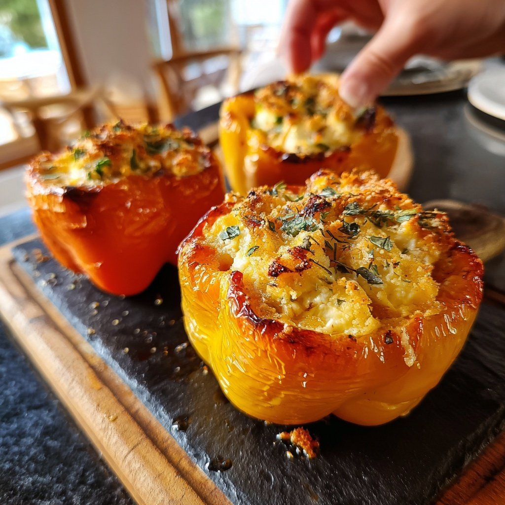 Gefüllte Paprika mit Feta Airfryer