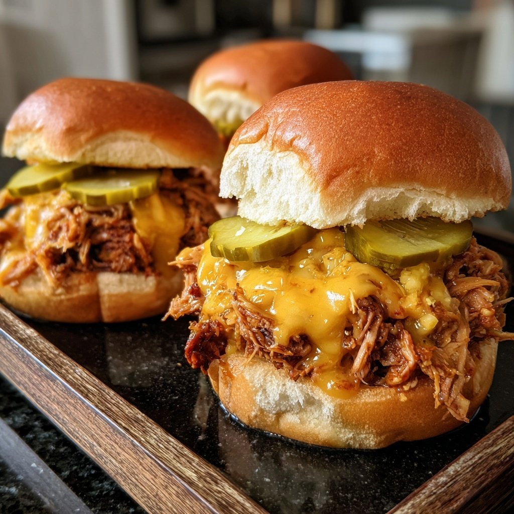 Pepper Jack Pulled Pork Sliders