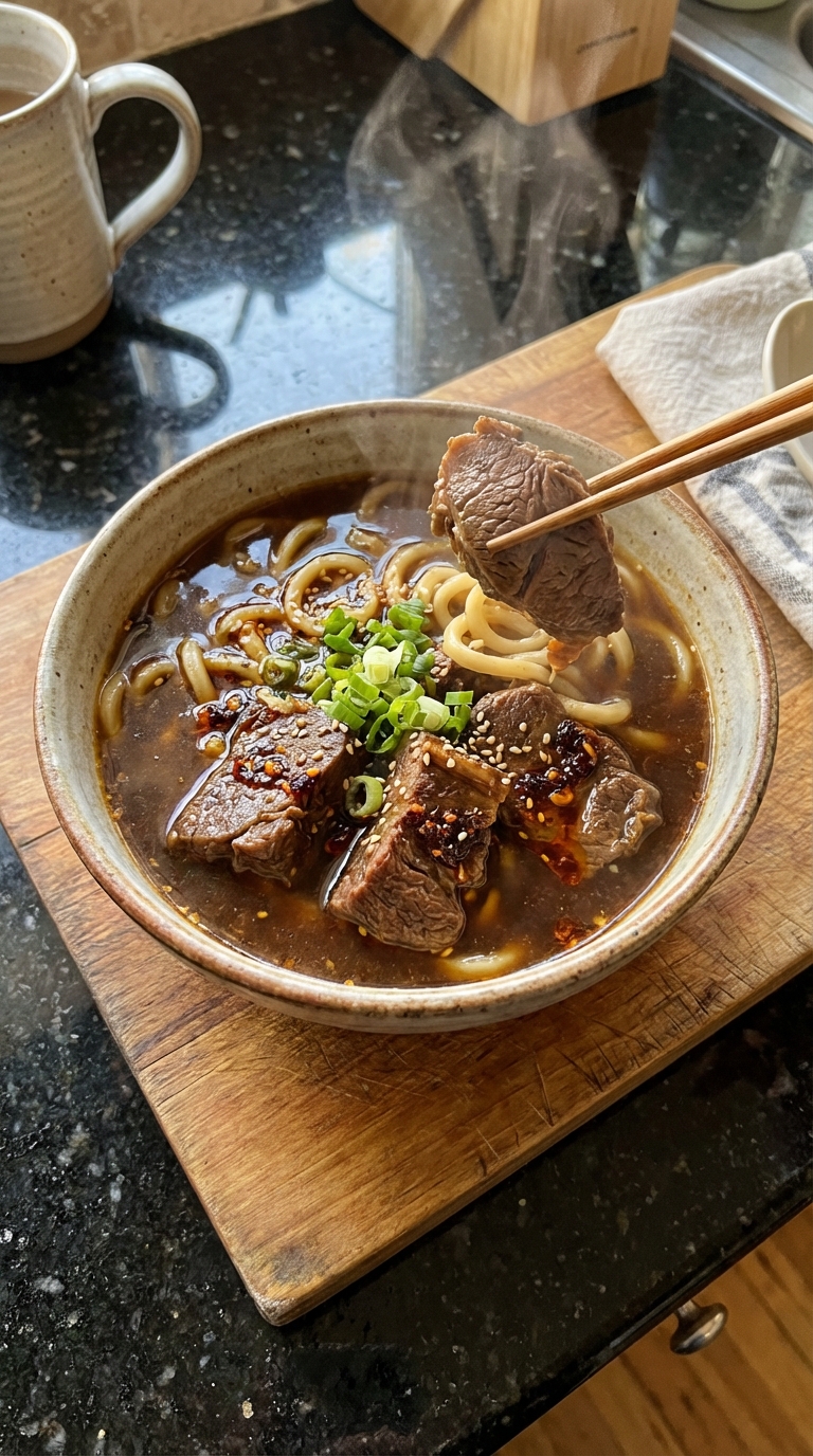 Würzige Rind Udon Bowl