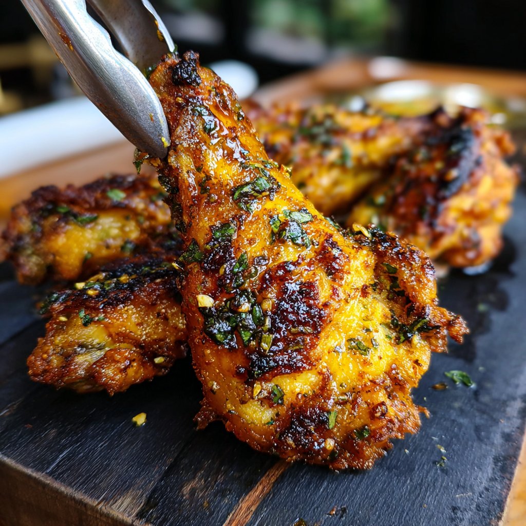 Luftfritteuse Flügel knusprig und golden