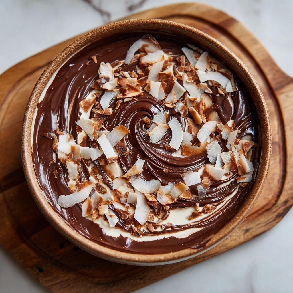 Almond Joy Schokoladen Fondue Genuss