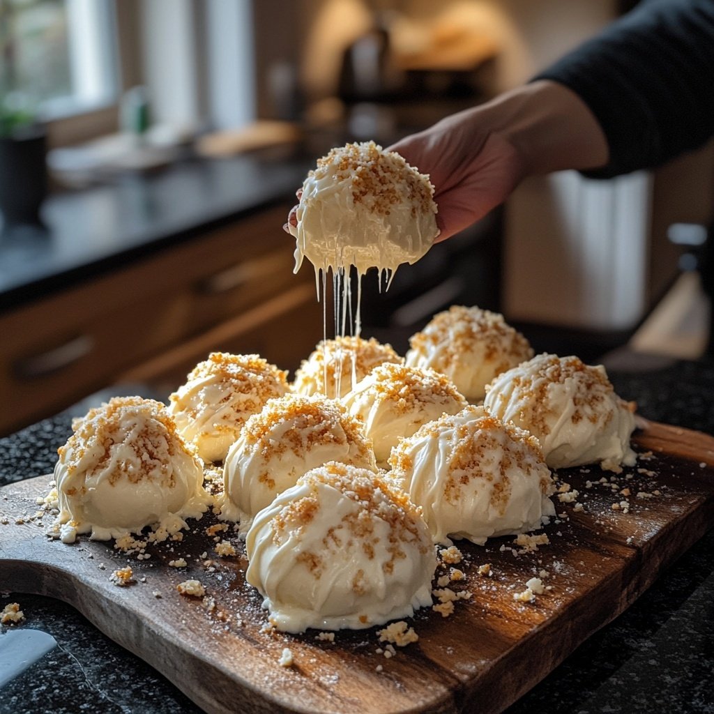 Parmesancreme-Bällchen mit Weißbalsamico für elegante