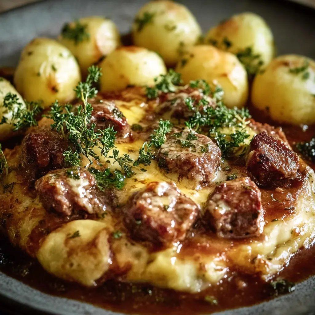 Rosenkohlauflauf mit Hackfleisch und Kartoffeln