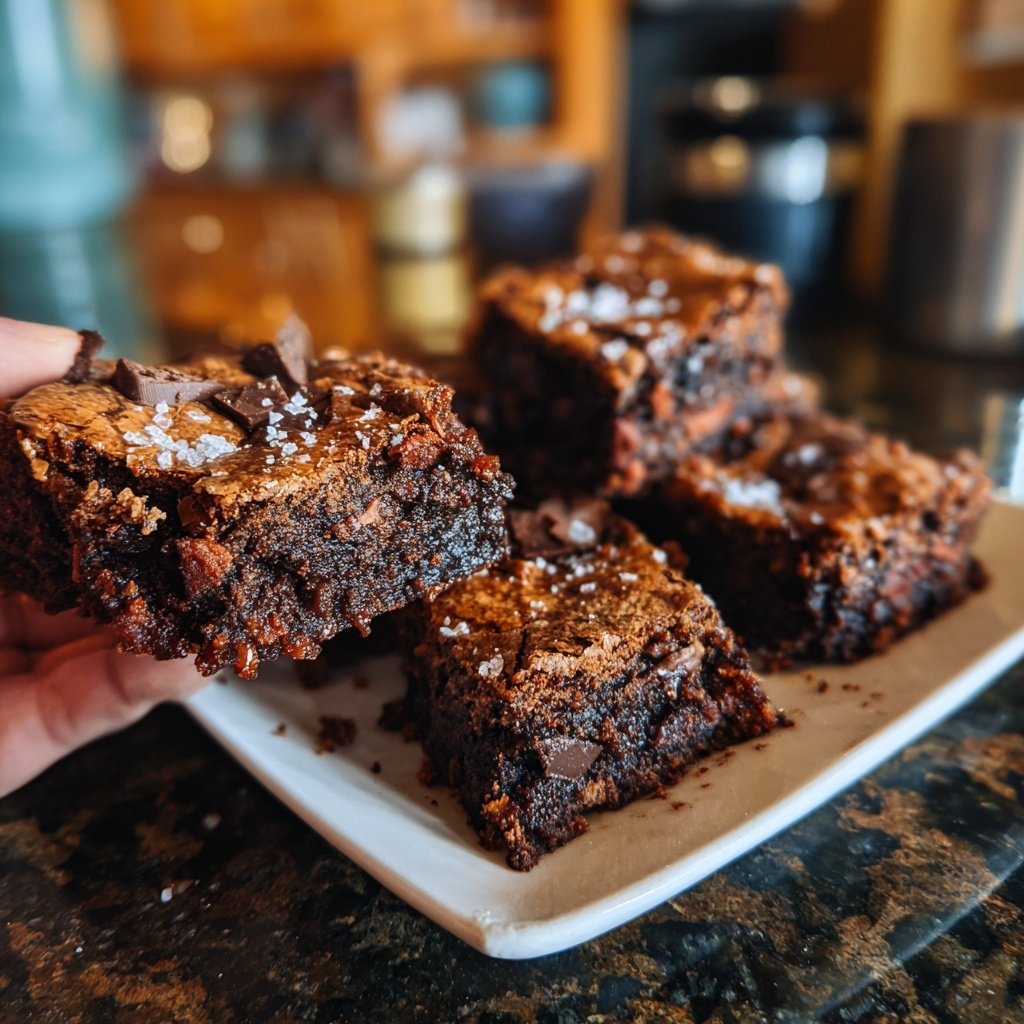 Chili Schokolade Brownies mit Meersalz