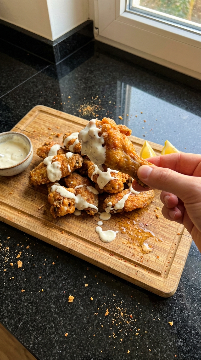 Knusprige Hähnchenflügel mit Aioli