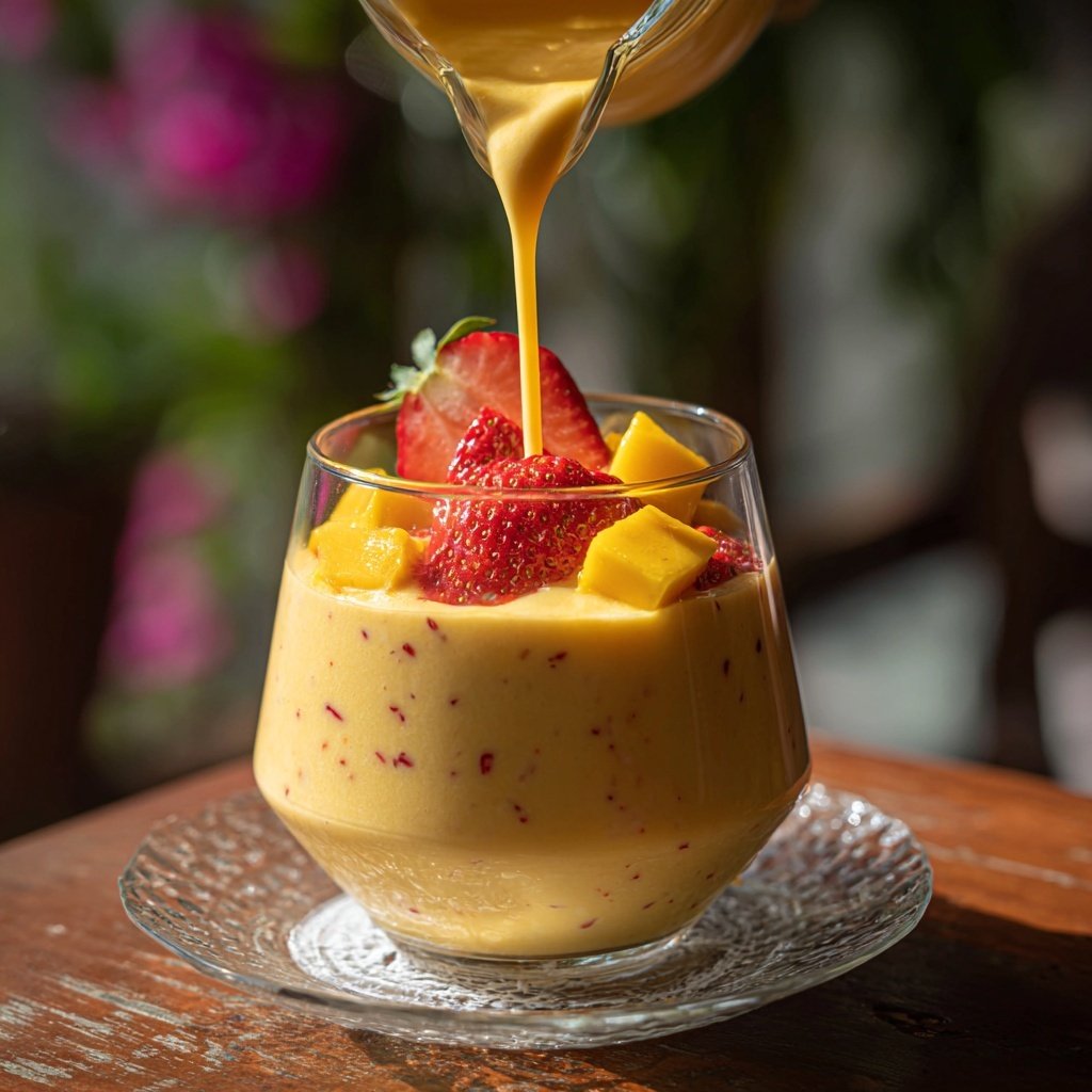 Mango Strawberry Coconut Lassi