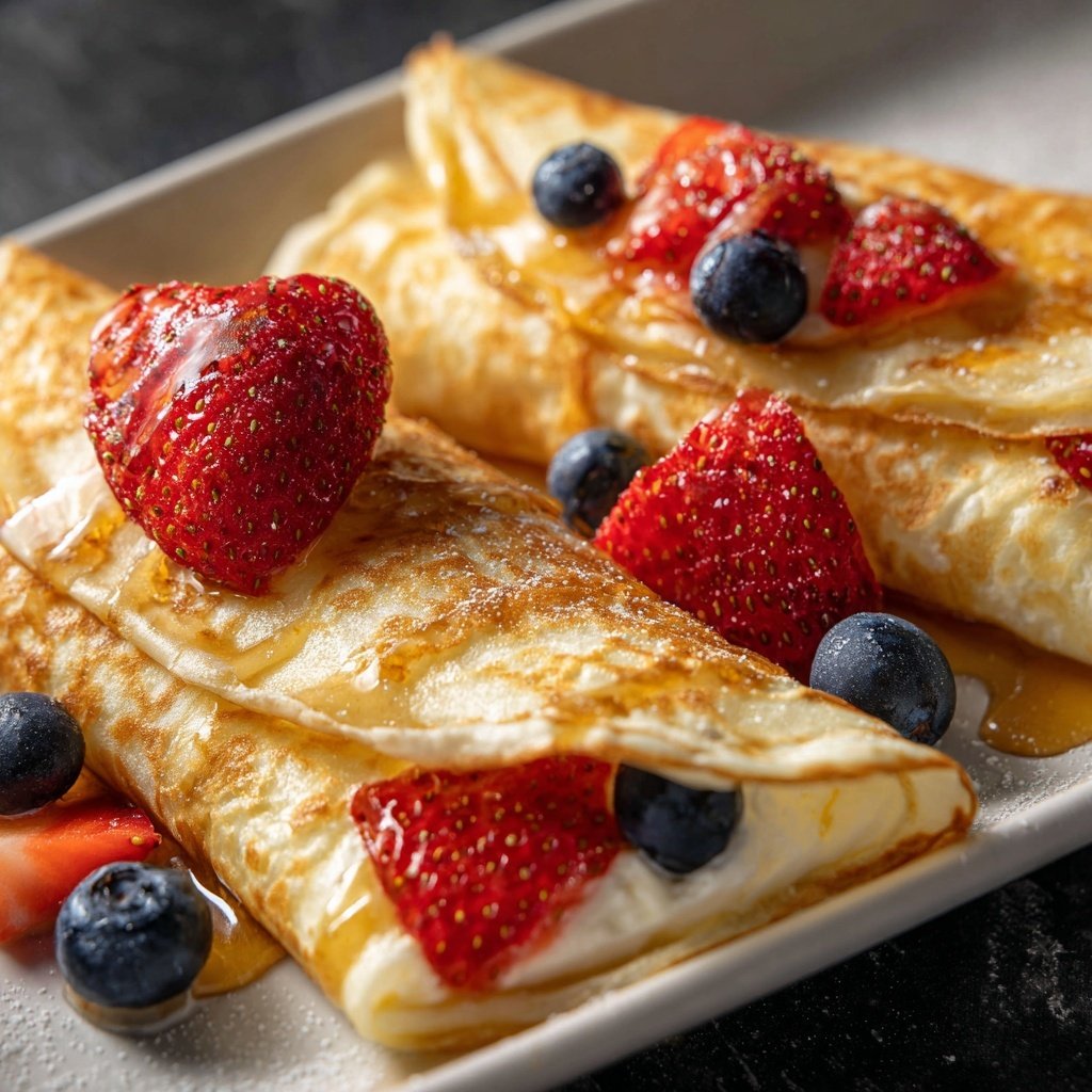 Frischkäse Crepes mit frischen Früchten