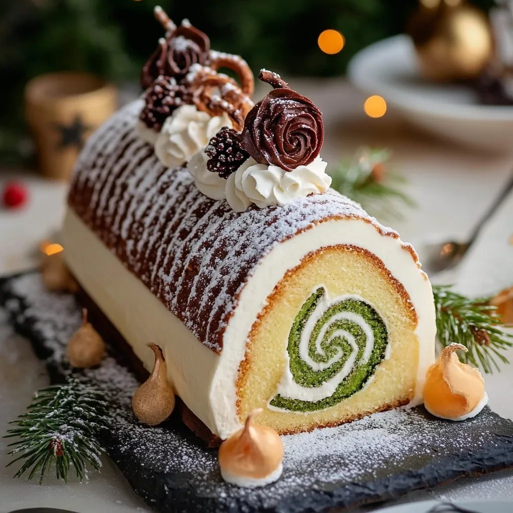 Winterliche Tannenbaum Bûche