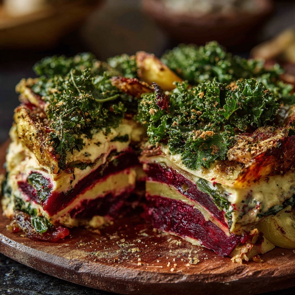 Winterlasagne mit Grünkohl und Rote Bete