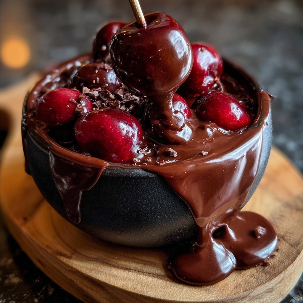 Schokoladen Kirsch Fondue Himmel