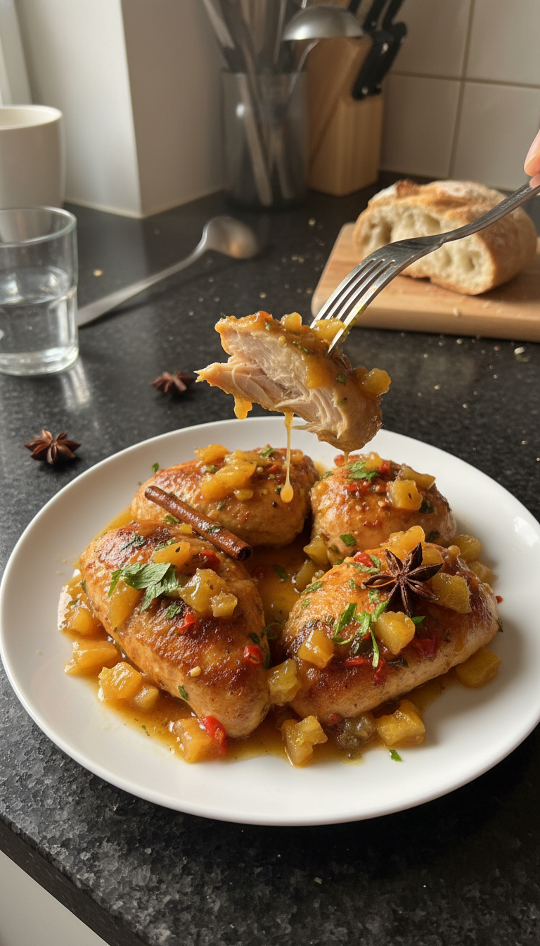 Ananas Chutney Hähnchen