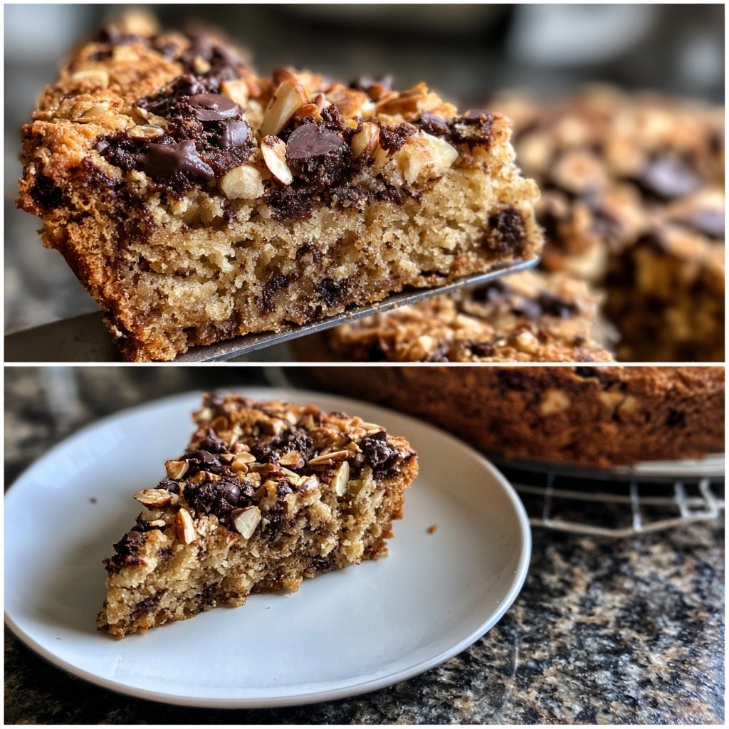 Dunkler Schokoladen Chip Kuchen Mandel