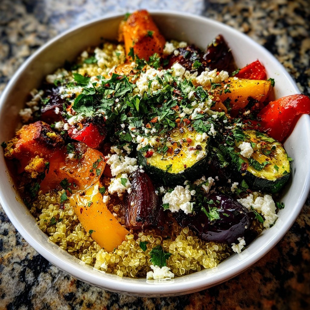 Feta Quinoa Bowl mit Gemüse