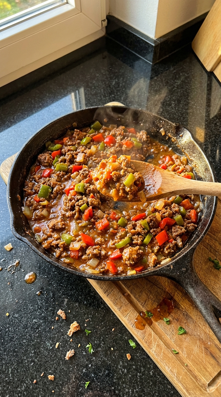Hackfleisch Pfanne mit Paprika