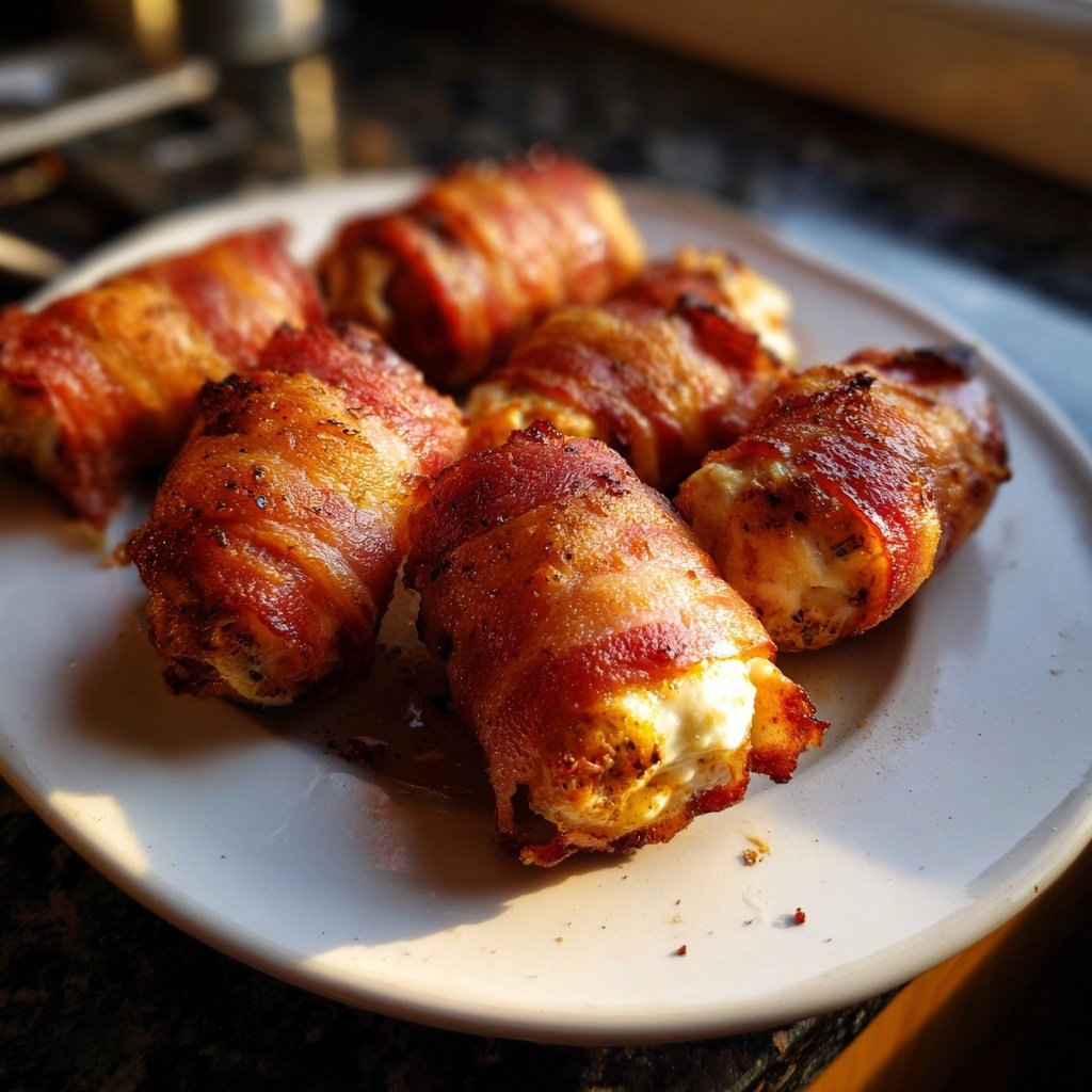 Gefüllte Datteln mit Speckmantel