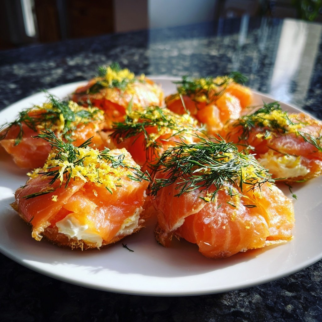 Geräucherter Lachs Häppchen mit Dill